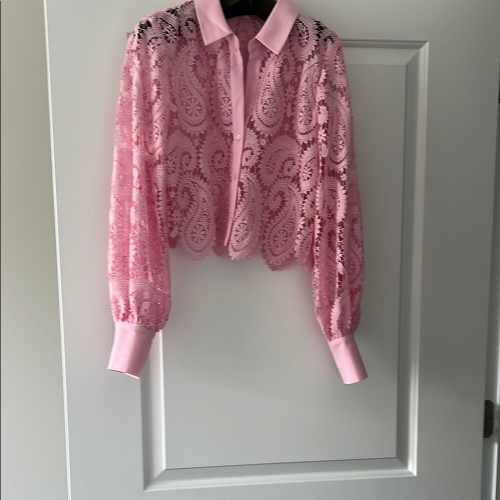 L'AGENCE Pink Long Sleeve Blouse NEVER WORN
